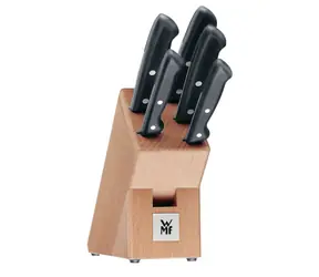 WMF Classic Line Messerblock, 6-teilig / 5 Messer / 1 Birkenholzblock
