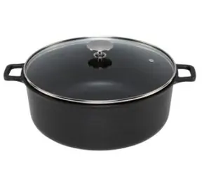 De Buyer Choc Extreme Topf mit Glasdeckel 28 cm / 7 l / geschmiedetes Aluminium 