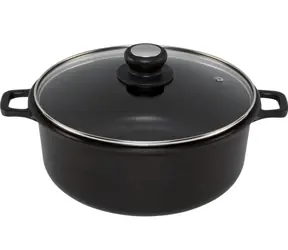 De Buyer Choc Extreme Topf mit Glasdeckel 24 cm / 4,7 l / geschmiedetes Aluminium 