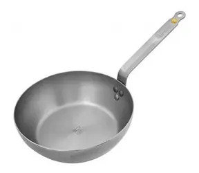 De Buyer Mineral B tiefe Stahlpfanne mit flachem Griff 28 cm