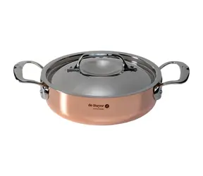 De Buyer Prima Matera Niedriger Induktionstopf 20 cm / 1,8 l / Kupfer + Edelstahl 