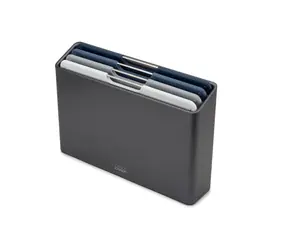 Joseph joseph Folio Regular schwarz / 4er-Set Schneidebretter mit Etui / 20 x 30 cm / Kunststoff