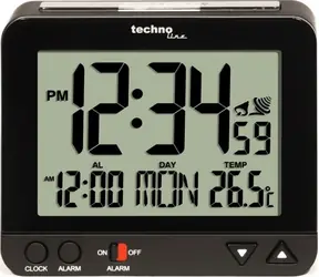 TechnoLine WT 195 - Digitalwecker mit Thermometer / Nachverkauf