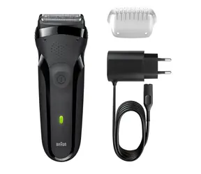 Braun Series 3 300s schwarz / Planchet-Rasierer / waschbar / LED-Batterieanzeige