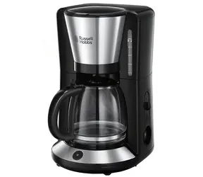 Russell Hobbs Adventure 24010-56 / Filterkaffeemaschine / 1100 W / 1,25 l Wasserkocher / Messbecher / Edelstahl / schwarz