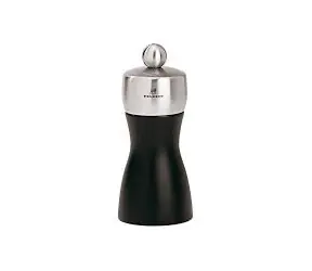 Peugeot FIDJI Pfeffermühle - schwarz / Höhe 12 cm / Buchenholz & Edelstahl
