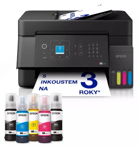 Epson EcoTank L5390 Schwarzweiß-Tintenstrahl-Multifunktionsdrucker / A4 / 33 Seiten/Min. / 5760 x 1440 dpi / Drucken, Scannen, Kopieren, Faxen / USB