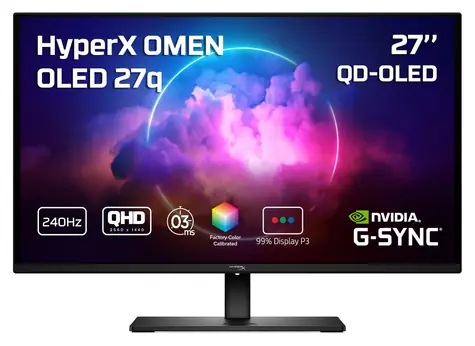 27" HP OMEN 27q Schwarz / Gaming-Monitor / QD-OLED / QHD / 240 Hz / 0,03 ms / DP+HDMI