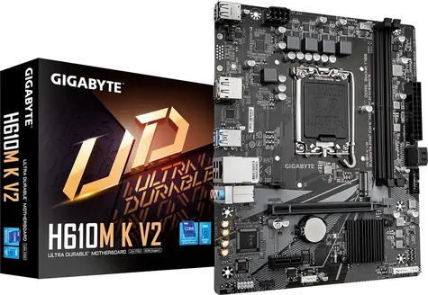 GIGABYTE H610M K V2 / Mainboard / Intel H610 / LGA 1700 / 2x DDR5 / 1x GLAN / mATX