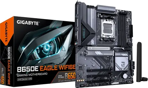 GIGABYTE B650E EAGLE WIFI6E / Mainboard / AM5 / 4X DDR5 / 1x PCIEx16 / 2,5-GLAN / Wi-Fi 6E / ATX