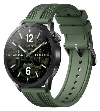 XIAOMI Watch S5 46 mm, schwarz, grünes Sportarmband / Smartwatch / 1,48" AMOLED-Display / 480 x 480 Pixel / 5 ATM / Bluetooth