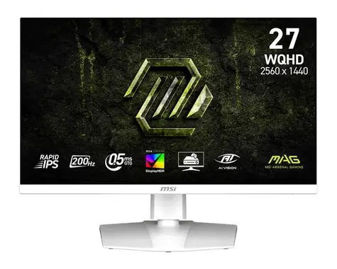 27" MSI MAG 274QRFW E20 weiß / Gaming-Monitor / QHD / IPS / 200 Hz / 0,5 ms / HDMI + DP / VESA