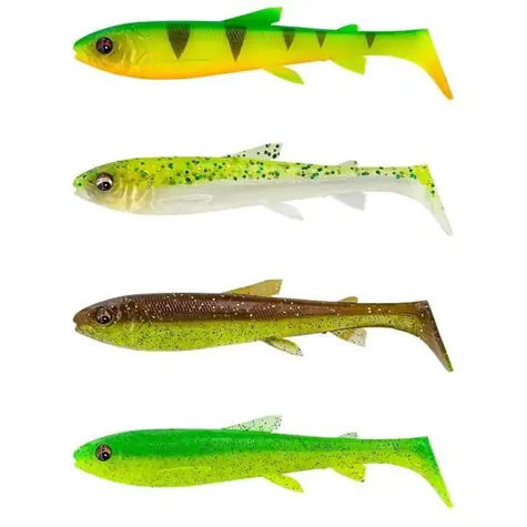 Savage Gear 3D Whitefish Shad Dark Water Mix / Gummiköder / 9 cm / 7 g / 4 Stück