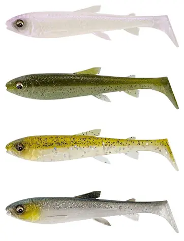 Savage Gear 3D Whitefish Shad Clear Water Mix / Gummiköder / 9 cm / 7 g / 4 Stück