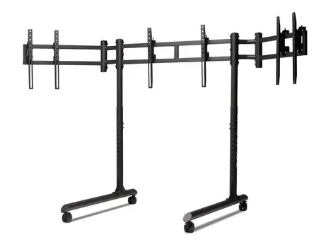 Next Level Racing Rundrohr-Dreifachmonitorständer / Separater Ständer für 3 Monitore / bis zu 3 × 43 Zoll / VESA 75 × 75-400 × 800 mm