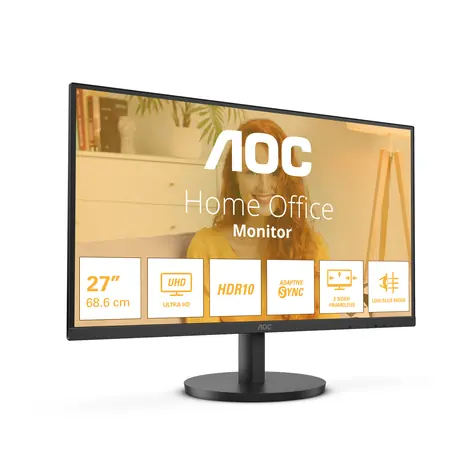 27" AOC U27B3M schwarz / VA / 3840 x 2160 / 16:9 / 4 ms / 300 cd/m / HDMI + DP / VESA