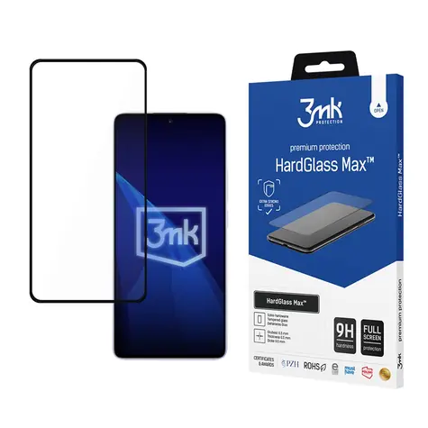 3MK HardGlass Max Schwarz / Gehärtetes Glas / XIAOMI Redmi Note 14 5G