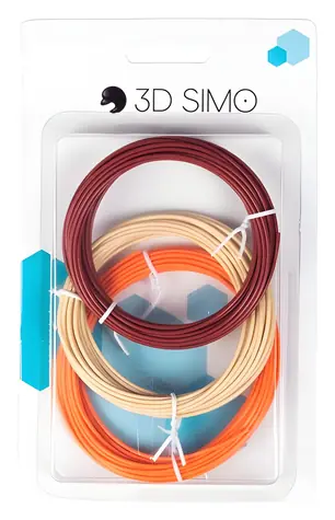 3DSimo Filament PLA III braun & hautfarben & orange / Filament / 1,75 mm / 3 × 5 m