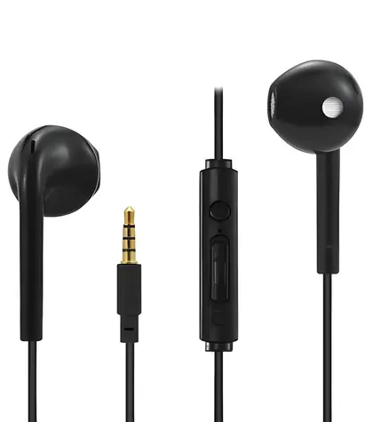 2GO Comfort Kopfhörer schwarz / mit Mikrofon / kabelgebunden / In-Ear / 3,5-mm-Klinkenstecker