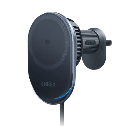 Anker Prime schwarz / Kfz-Halterung mit kabelloser Ladefunktion / Qi / 25 W / für den Kühlergrill