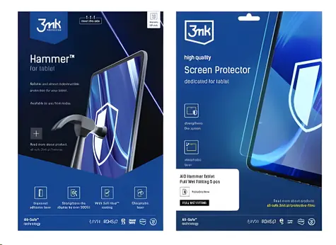 3MK All-Safe Hammer Komplett-Nassmontage / Schutzfolie für Tablet / AIO / IK07 / 25 Stück