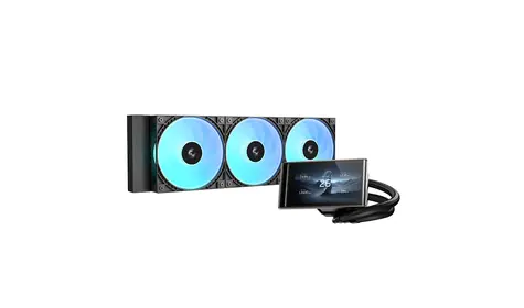 DEEPCOOL LT360 VISION ARGB schwarz / CPU-Wasserkühlung / 360 mm / 4,5" LCD / ARGB / LGA1851 / AM5