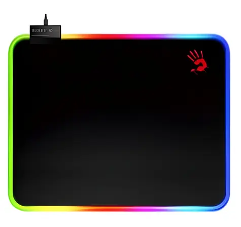 A4Tech Bloody MP-45N schwarzes Gaming-Mauspad mit RGB-Beleuchtung und Abmessungen 450 x 400 mm