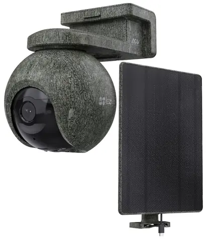 Ezviz EB8 Pro Ranger Kit braun / Außenkamera mit drehbarem Schwenkbereich / 8 MP / 4G LTE + WLAN / IP65 / IR 15 m / Solarpanel