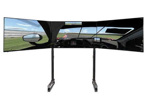 Next Level Racing Rundrohr-Dreifachmonitorständer / Separater Ständer für 3 Monitore / Freistehend