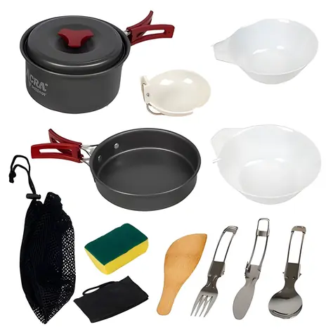 Acra C20 / Camping-Kochgeschirr-Set / Aluminium / für 1-2 Personen