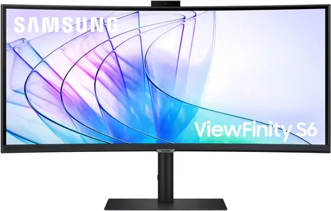 34" Samsung ViewFinity S6 schwarz / Monitor / VA / 3440×1440 / 21:9 / 100 Hz / 350 cd/m / HDMI + DP