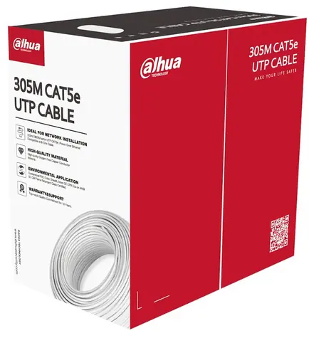 Dahua UTP Cat5e weiß / Netzwerkkabel / Draht / 4 Adernpaare / PVC / 305 m