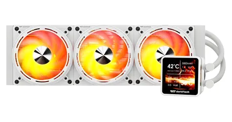 darkFlash DE360 weiß / AiO-CPU-Kühler / 3x 120 mm / ARGB-Hintergrundbeleuchtung / 800-2000 U/min / 36 dB / Intel + AMD