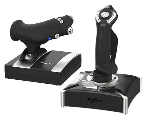 PXN PXN-2119 Pro / Joystick + Schubregler / 16 programmierbare Tasten / Vibration / PC, PS4, Xbox One / USB