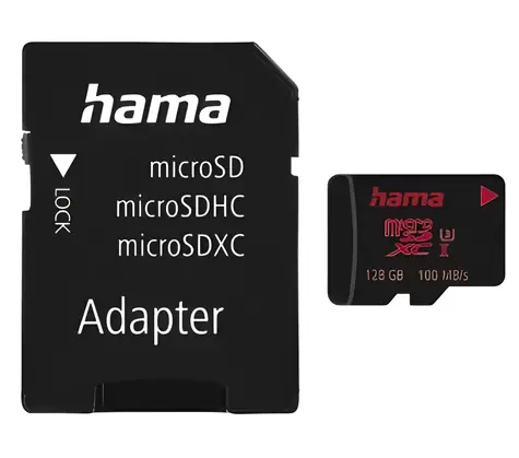 HAMA microSDXC 128 GB + Adapter / Speicherkarte / Klasse 10 / UHS-I U3 / 80 MB/s