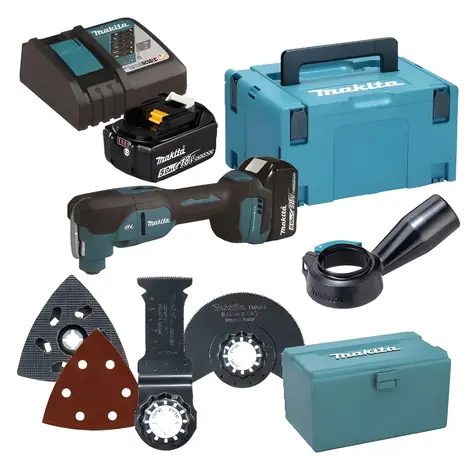 Makita DTM53RTJX1 / Akku-Multifunktionswerkzeug mit Zubehör / 18 V