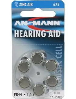 Ansmann Zinc-Air 675 6 Stück / Hörgerätebatterien / PR44