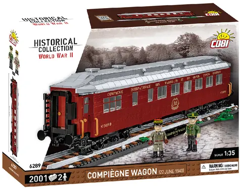 Cobi 6289 Compigne Waggon 22. 6. 1940 / Bausatz / 1:35 / 2.001 Teile / ab 10 Jahren