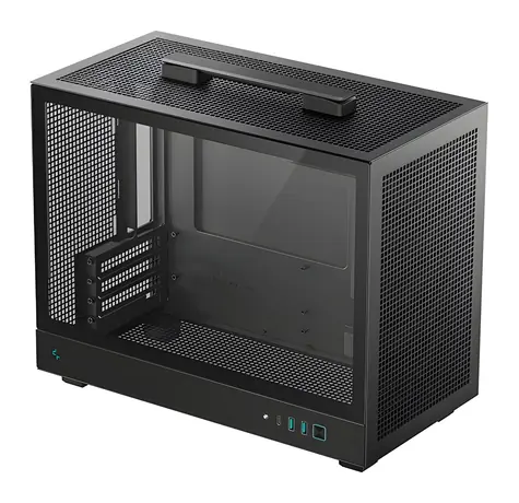 DEEPCOOL CH160 PLUS schwarz / Computergehäuse / Mini-Tower / mATX / Gehärtetes Glas