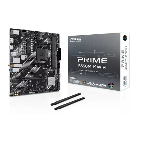 Asus Prime B550M-K WIFI / Mainboard / B550 / AM4 / 2x DDR4 / PCIEx16 / Wi-Fi 6 / GLAN / mATX