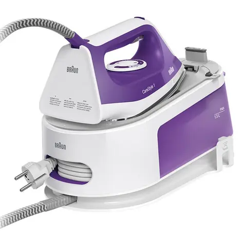 Braun CareStyle 1 IS 1014 VI weiß-lila / Dampfgenerator / 1,5 l / SuperCeramic / Doppeldampf