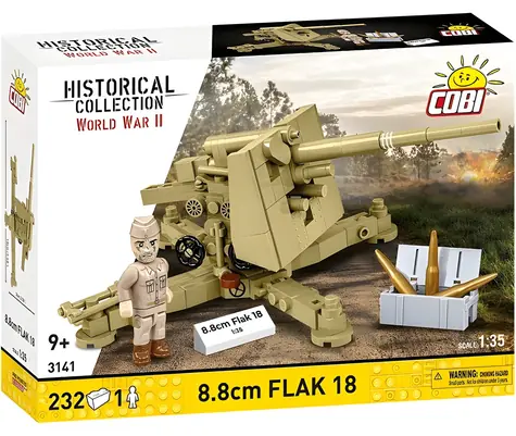 Cobi 3141 Flak 18 8,8 cm / Bausatz / 1:32 / 232 Steine / 1 Figur / ab 9 Jahren