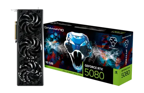 Gainward GeForce RTX 5080 Python III 16GB / Grafikkarte / 2617MHz / 16GB GDDR7 / 256-Bit / 1x HDMI + 3x DP