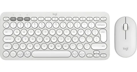 Logitech Pebble 2 Combo weiß / Kabelloses Tastatur- und Maus-Set / US-Layout