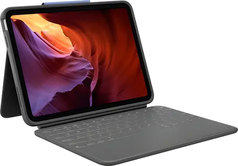 Logitech Rugged Folio Graphit / Schutzhülle mit Tastatur / für Apple iPad 10. Generation / Deutsches Layout