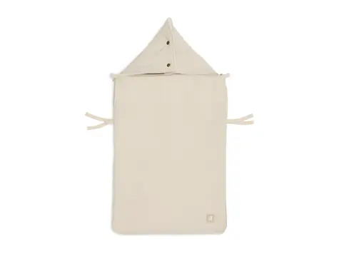 Jollein Autositz-Fußsack Little Waffle Sand / ab Geburt / 42×82 cm / Baumwolle + Fleece