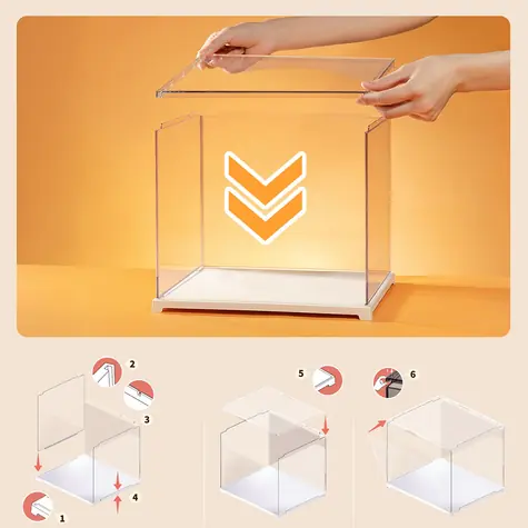 Robotime Display für Miniaturhäuser / Schutzbox / Kunststoff / stapelbar