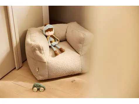 Jollein Kinder-Sitzsack Teddy Warm Sand / ab 12 Monaten / 40×46×36 cm