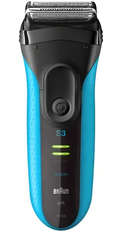 Braun Series 3 3040s blau / Rasierer / Scherfolie / 3 Scherfolien / Akku / 45 Min.