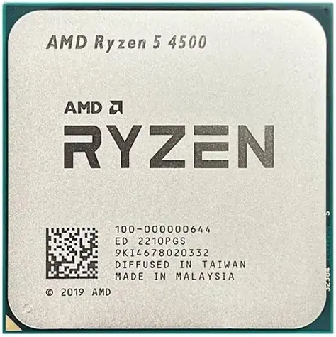 AMD RYZEN 5 4500 OEM / Prozessor / 3,6 GHz / Turbo 4,1 GHz / 6 Kerne / 12 Threads / L2 3 MB, L3 8 MB / AM4 / Ohne Grafikkarte / 65 W